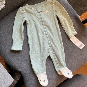 Carter's Mint Green Baby Girl Sleep and Play Onesie